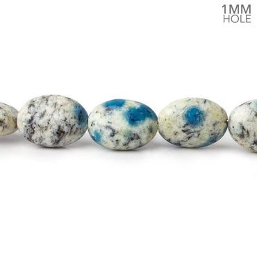 12x9-13x9mm K2 Azurite Granite "K2 Jasper" plain Ovals 7.5 inch 17 beads 1mm hole (ONLINE ORDER ONLY)