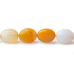 12x15mm White and Yellow Opal plain oval beads 7.5 inch 12 pieces (ONLINE ORDER ONLY)