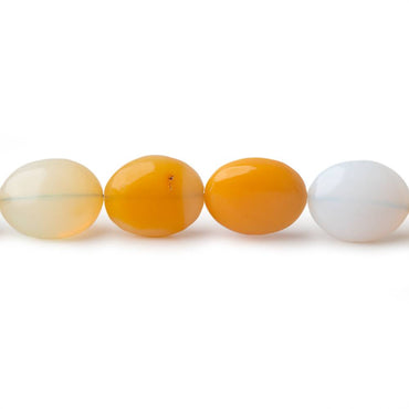 12x15mm White and Yellow Opal plain oval beads 7.5 inch 12 pieces (ONLINE ORDER ONLY)