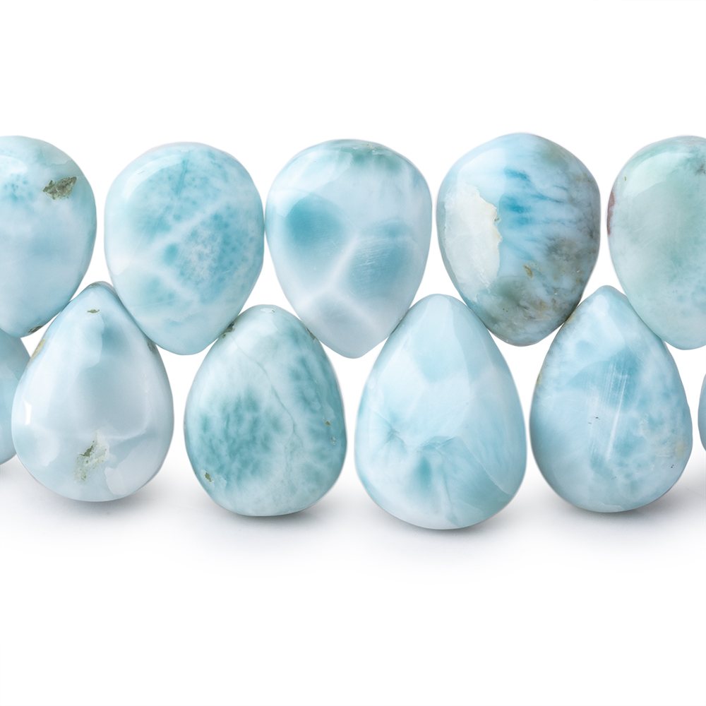 12x9-14x11mm Larimar Plain Pear Beads 7.5 inch 37 pieces AA (ONLINE ORDER ONLY)