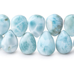 12x9-14x11mm Larimar Plain Pear Beads 7.5 inch 37 pieces AA (ONLINE ORDER ONLY)