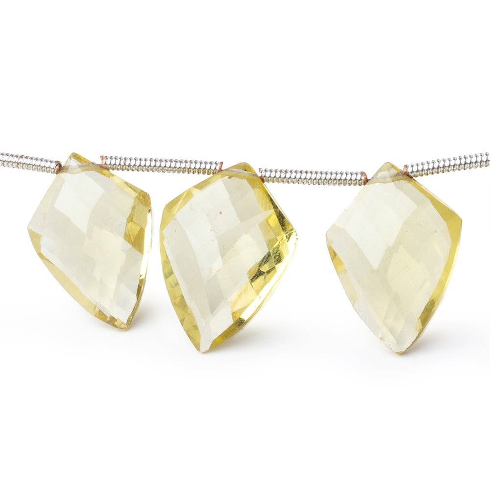 12x9-15x10mm Lemon Quartz Faceted Shield Beads 8 inch 15 pieces (ONLINE ORDER ONLY)