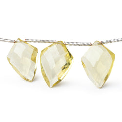 12x9-15x10mm Lemon Quartz Faceted Shield Beads 8 inch 15 pieces (ONLINE ORDER ONLY)