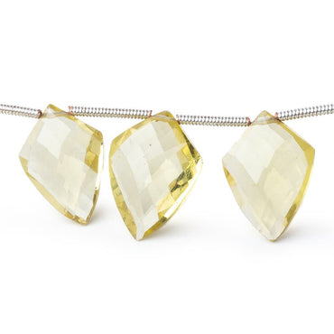12x9-15x10mm Lemon Quartz Faceted Shield Beads 8 inch 15 pieces (ONLINE ORDER ONLY)