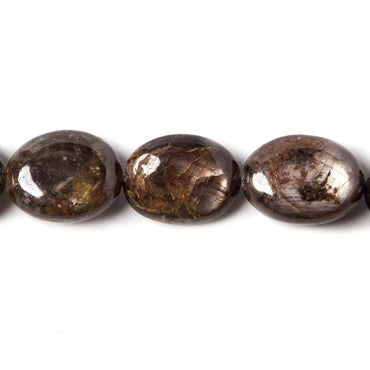 12x9-16.5x13mm Chocolate Sapphire Plain Oval Beads 18 inch 31 pieces (ONLINE ORDER ONLY)