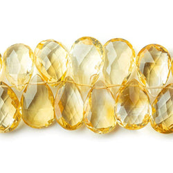 12x9-16x11mm Citrine faceted pear briolettes 8 inch 41 beads AAA (ONLINE ORDER ONLY)