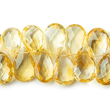12x9-16x11mm Citrine faceted pear briolettes 8 inch 41 beads AAA (ONLINE ORDER ONLY)