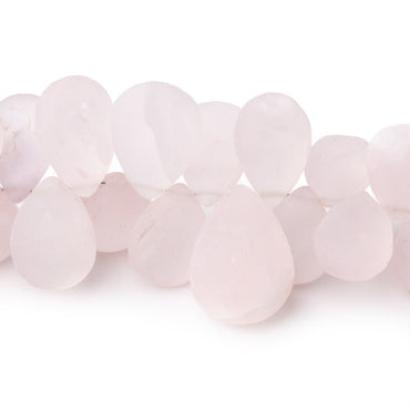 12x9-16x12mm Matte Rose Quartz Plain Pears 7 inch 41 Beads (ONLINE ORDER ONLY)
