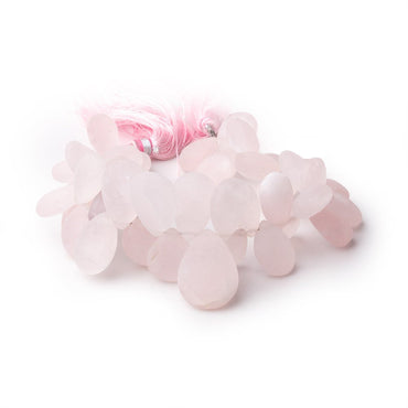 12x9-16x12mm Matte Rose Quartz Plain Pears 7 inch 41 Beads (ONLINE ORDER ONLY)