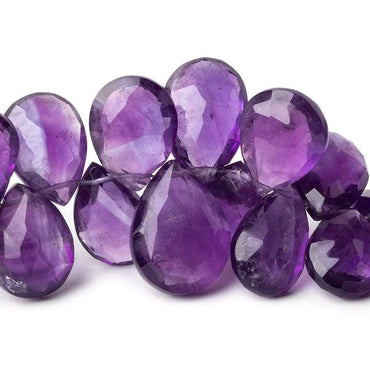 12x9-17x12mm Amethyst Faceted Pear Beads 8 inch 47 pieces (ONLINE ORDER ONLY)