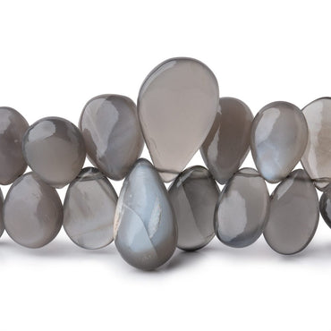 12x9-18x12mm Dark Platinum Grey Moonstone Plain Pear Beads 8 inch 50 pieces (ONLINE ORDER ONLY)