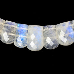12x9-19x12mm Rainbow Moonstone double drilled faceted fancy shape collar 39 beads (ONLINE ORDER ONLY)