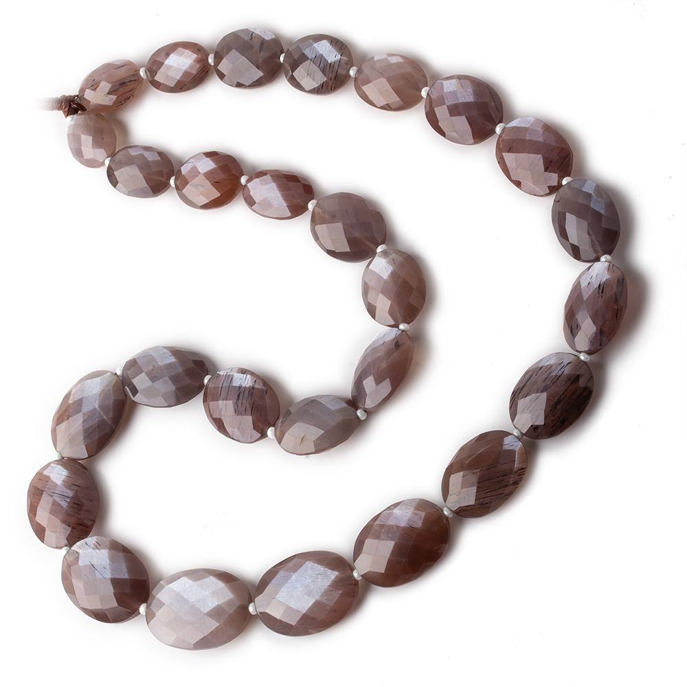 12x9-19x14mm Chocolate Brown Moonstone faceted ovals 16 inch 27 beads AA grade (ONLINE ORDER ONLY)