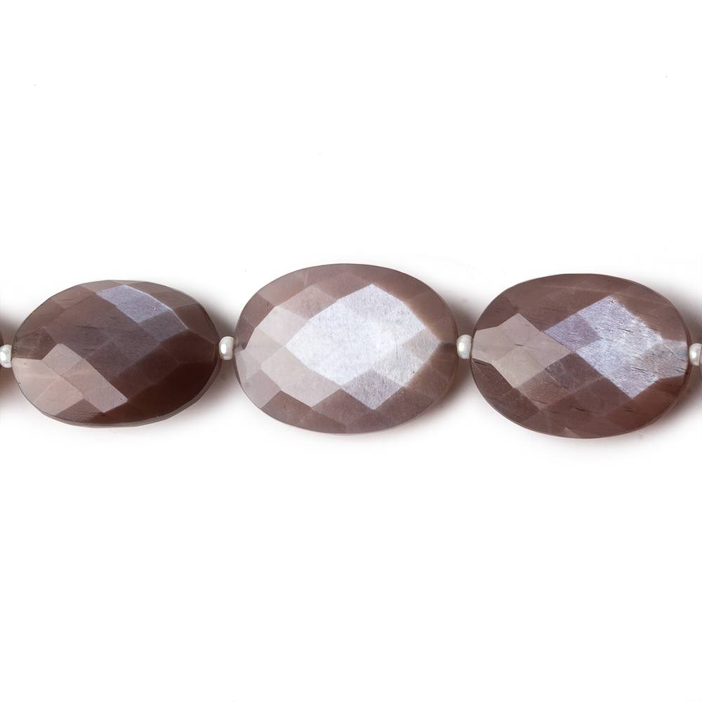 12x9-19x14mm Chocolate Brown Moonstone faceted ovals 16 inch 27 beads AA grade (ONLINE ORDER ONLY)