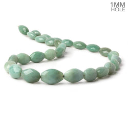 12x9-20x13mm Green Chalcedony faceted nugget 1mm large hole 18 inch 29 beads (ONLINE ORDER ONLY)