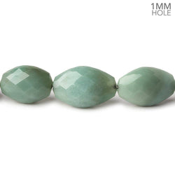 12x9-20x13mm Green Chalcedony faceted nugget 1mm large hole 18 inch 29 beads (ONLINE ORDER ONLY)