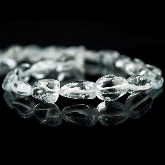 12x9-20x14.9mm Blue Topaz Plain Nugget Beads 16.5 inch 29 pieces (ONLINE ORDER ONLY)