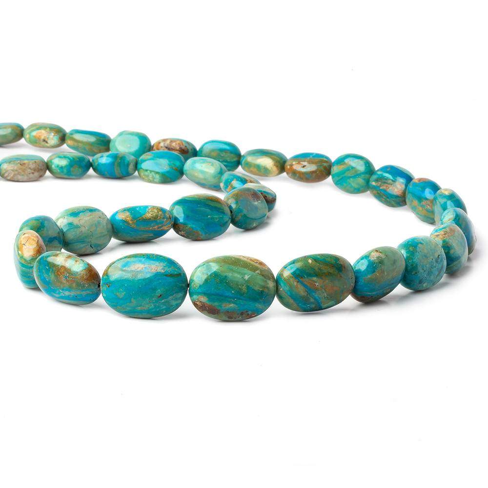 12x9-20x14mm Peruvian Blue Opal with Matrix plain oval nugget beads 20 inch 35 pcs AA (ONLINE ORDER ONLY)