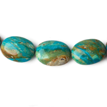12x9-20x14mm Peruvian Blue Opal with Matrix plain oval nugget beads 20 inch 35 pcs AA (ONLINE ORDER ONLY)