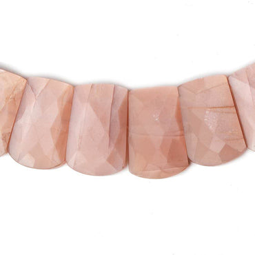 12x9-22x14mm Angel Skin Peach Moonstone double drilled faceted fancy shape collar 32 beads (ONLINE ORDER ONLY)