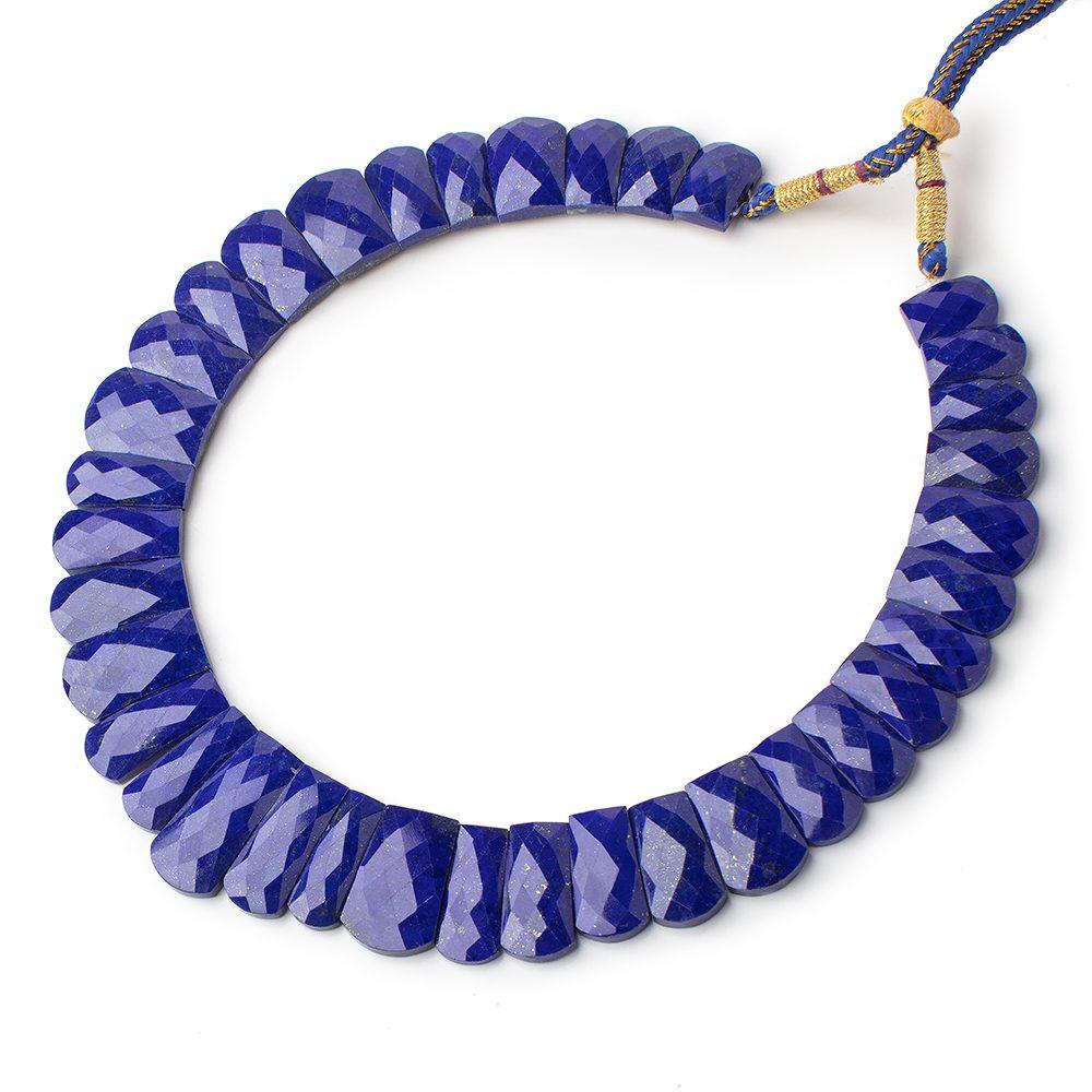 12x9-26x12mm Lapis Lazuli double drilled faceted fancy shape collar 34 beads (ONLINE ORDER ONLY)
