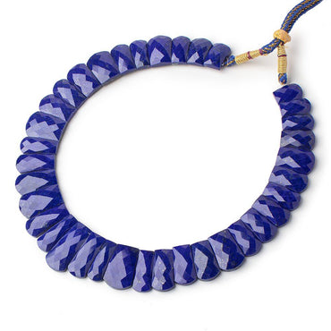 12x9-26x12mm Lapis Lazuli double drilled faceted fancy shape collar 34 beads (ONLINE ORDER ONLY)