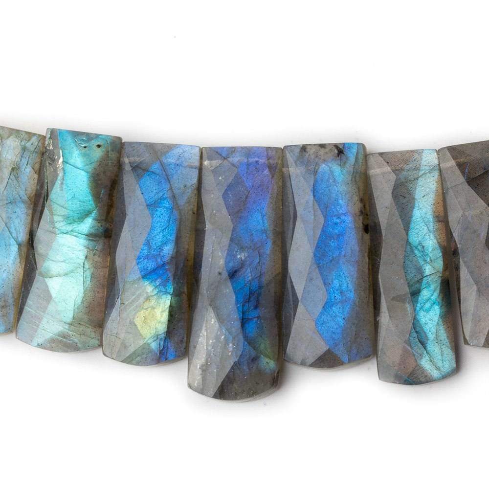 12x9-33x12mm Labradorite double drilled faceted fancy shape collar 40 beads AA (ONLINE ORDER ONLY)
