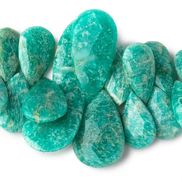 12x9-38x19mm Russian Amazonite Faceted Pear Beads 6 inch 33 pieces (ONLINE ORDER ONLY)