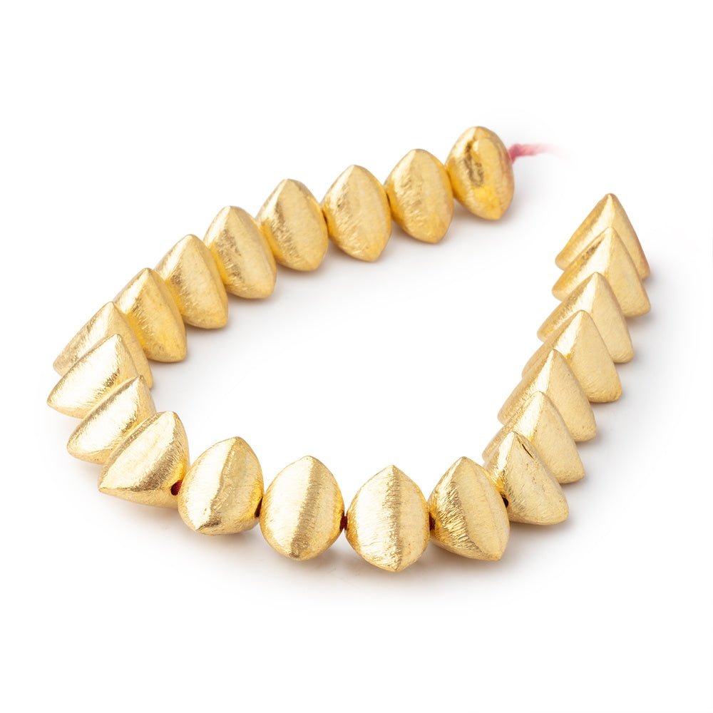 12x9mm 22kt Gold Plated Copper Brushed Trillion 8 inch 22 Beads (ONLINE ORDER ONLY)