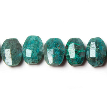 12x9mm Chrysocolla side drilled Faceted Cushion Beads 6 inch 17 pieces (ONLINE ORDER ONLY)