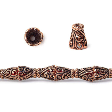 12x9mm Copper Scroll Vine Bead Cap 8 inch 18 pcs (ONLINE ORDER ONLY)