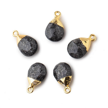 12x9mm Gold Leafed Celestial Quartz faceted pear 1 focal bead (ONLINE ORDER ONLY)