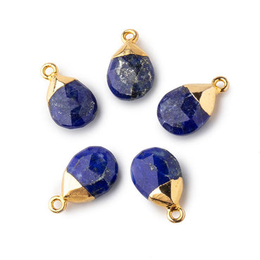 12x9mm Gold Leafed Lapis Lazuli faceted pear 1 focal bead (ONLINE ORDER ONLY)