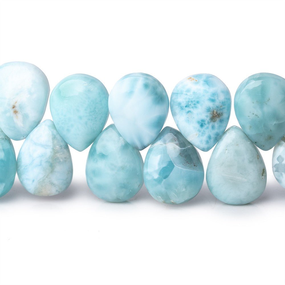 12x9mm Larimar Plain Pear Beads 7.5 inch 36 pieces AA (ONLINE ORDER ONLY)