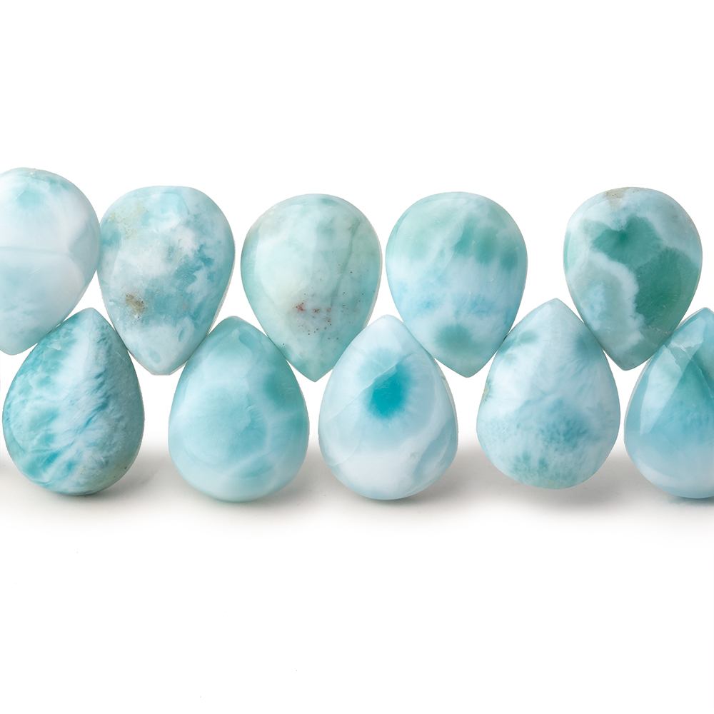 12x9mm Larimar Plain Pear Beads 7.5 inch 37 pieces AA (ONLINE ORDER ONLY)