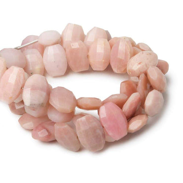 12x9mm Pink Peruvian Opal side drilled Faceted Cushions 6 inch 17 Beads (ONLINE ORDER ONLY)