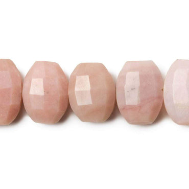 12x9mm Pink Peruvian Opal side drilled Faceted Cushions 6 inch 17 Beads (ONLINE ORDER ONLY)