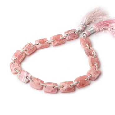 12x9mm Rhodochrosite Double Drilled Rectangles 8 inch 15 Beads 2mm Holes (ONLINE ORDER ONLY)