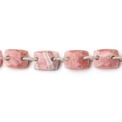 12x9mm Rhodochrosite Double Drilled Rectangles 8 inch 15 Beads 2mm Holes (ONLINE ORDER ONLY)