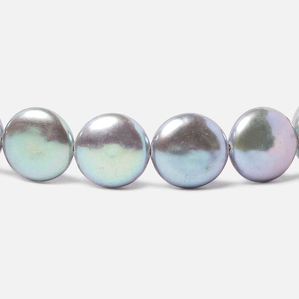 13-13.5mm Silver Coin Freshwater Pearls 16 inch 30 pieces AAA (ONLINE ORDER ONLY)