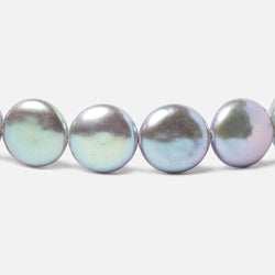 13-13.5mm Silver Coin Freshwater Pearls 16 inch 30 pieces AAA (ONLINE ORDER ONLY)