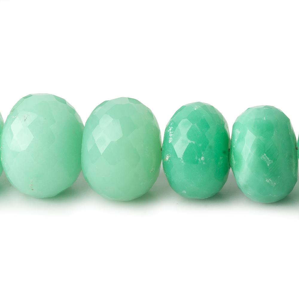 13-14mm Chrysoprase faceted rondelle beads 14 inch 38 pieces (ONLINE ORDER ONLY)