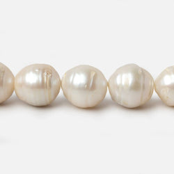 13-14mm Cream White Baroque Large Hole pearls 8 inch 14 pieces (ONLINE ORDER ONLY)