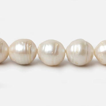 13-14mm Cream White Baroque Large Hole pearls 8 inch 14 pieces (ONLINE ORDER ONLY)