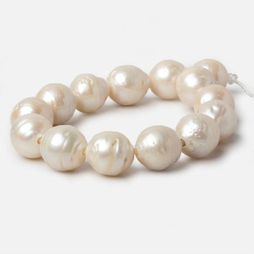 13-14mm Cream White Baroque Large Hole pearls 8 inch 14 pieces (ONLINE ORDER ONLY)