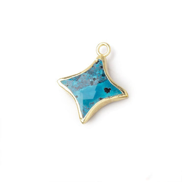 13-14mm Gold Leafed Chrysocolla 4 Point Star Focal Pendant 1 piece (ONLINE ORDER ONLY)