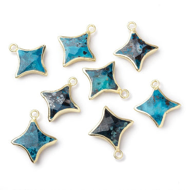 13-14mm Gold Leafed Chrysocolla 4 Point Star Focal Pendant 1 piece (ONLINE ORDER ONLY)