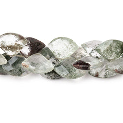 13-14mm Moss Quartz Faceted Fan Beads 5.5 inch 37 pieces (ONLINE ORDER ONLY)