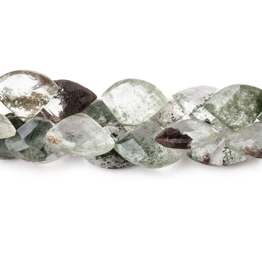 13-14mm Moss Quartz Faceted Fan Beads 5.5 inch 37 pieces (ONLINE ORDER ONLY)