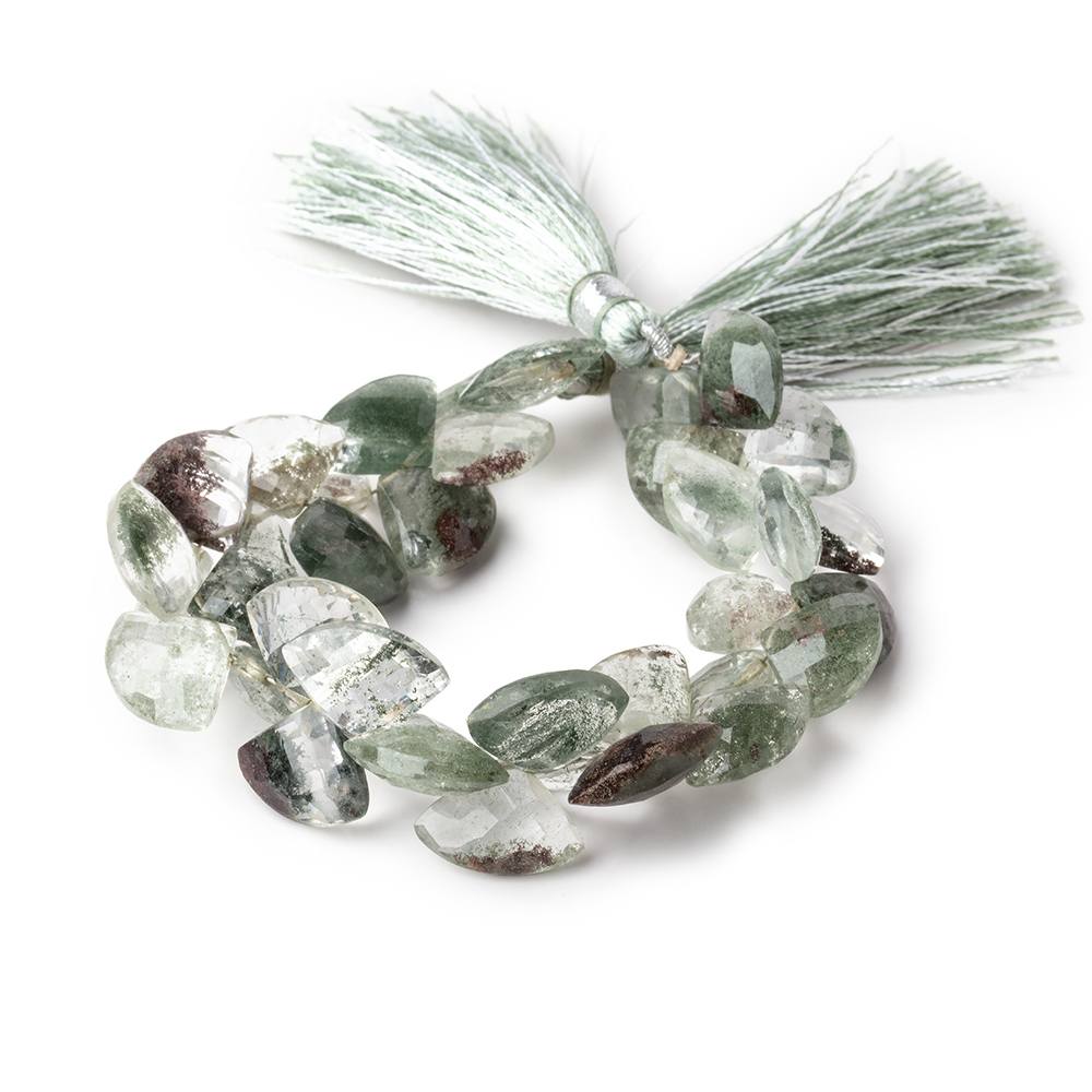 13-14mm Moss Quartz Faceted Fan Beads 5.5 inch 37 pieces (ONLINE ORDER ONLY)
